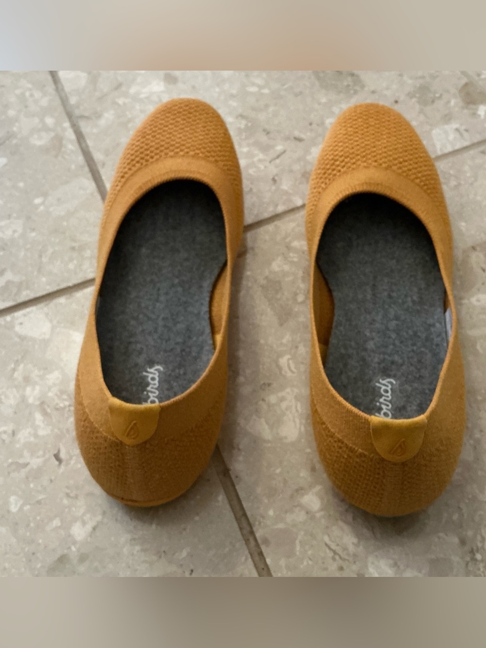 EUC Women’s All Birds Knit Ballet Flats in Rare Mustard Color Size 8.5 - Picture 3 of 6